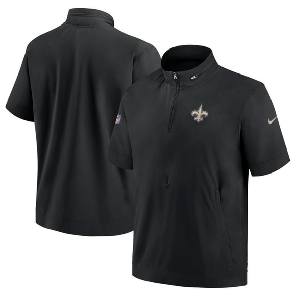Men's Nike Black New Orleans Saints Sideline Coach Short Sleeve size Medium - Picture 1 of 5